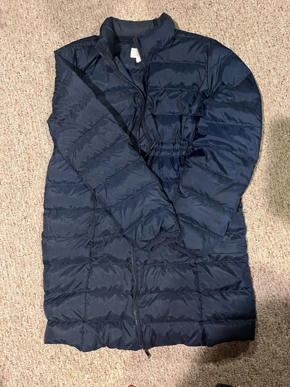 Women’s Maternity Navy Quilted Puffer Jacket - Lightweight Warmth